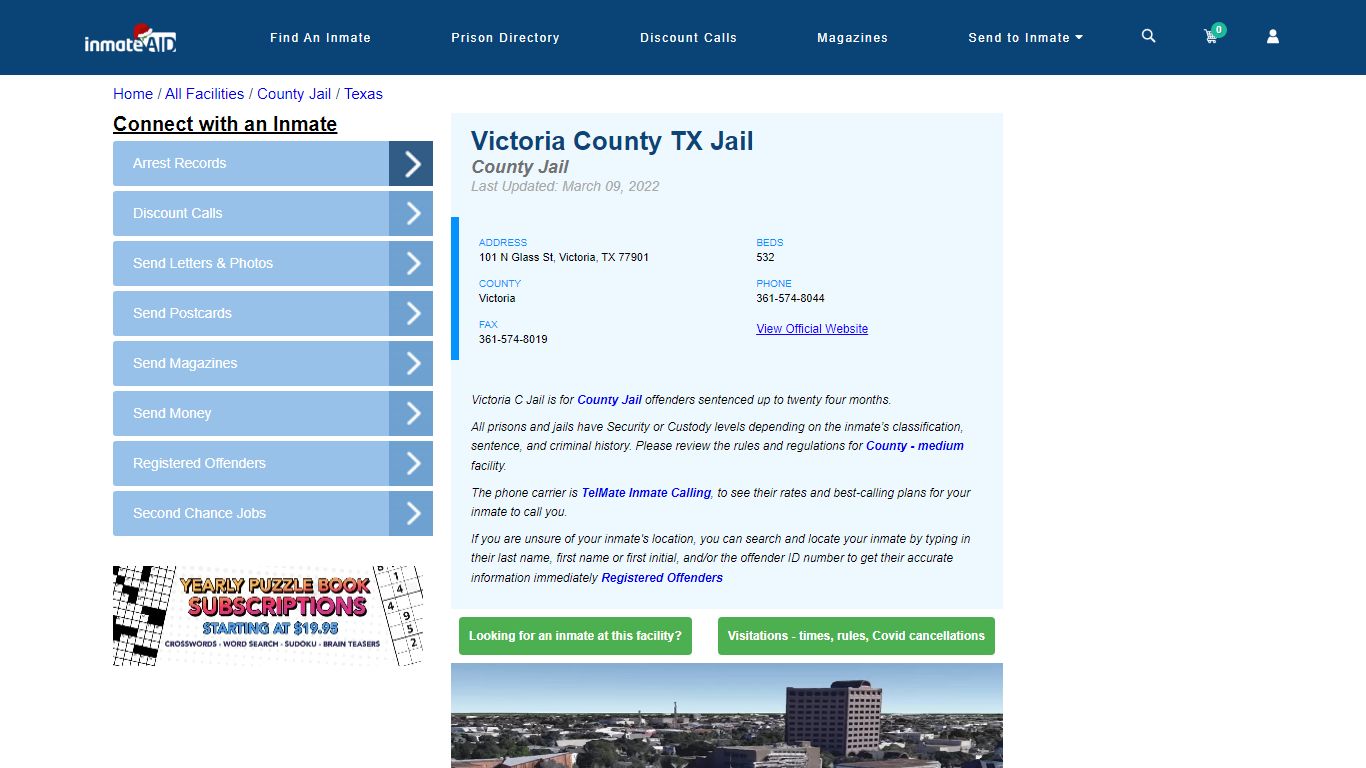 Victoria County TX Jail - Inmate Locator - Victoria, TX