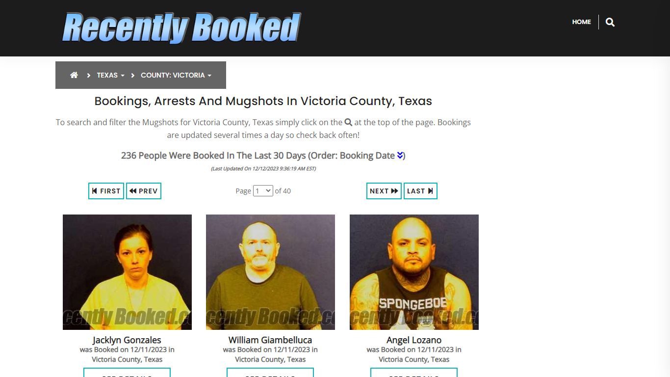 Recent bookings, Arrests, Mugshots in Victoria County, Texas