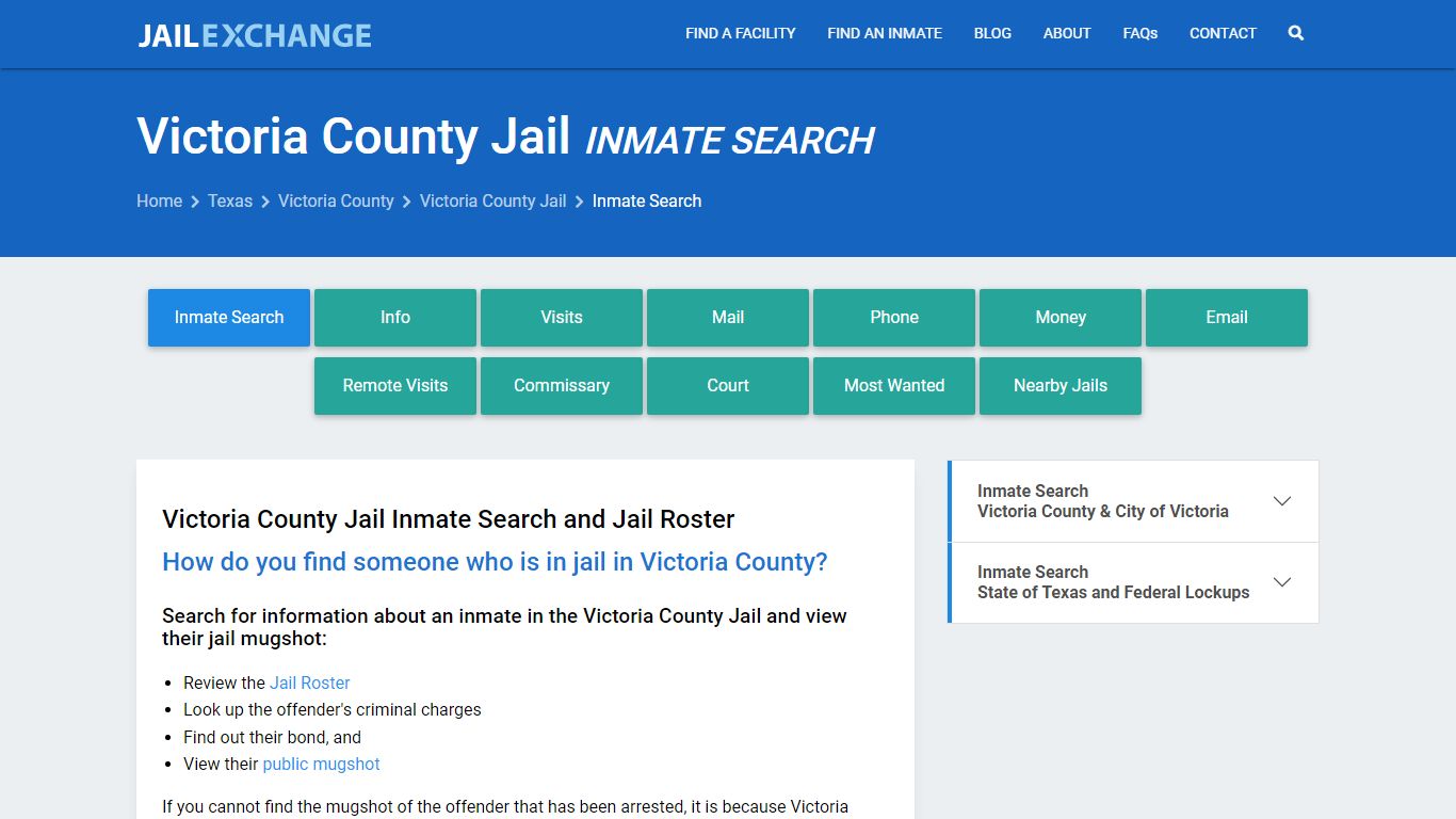 Inmate Search: Roster & Mugshots - Victoria County Jail, TX