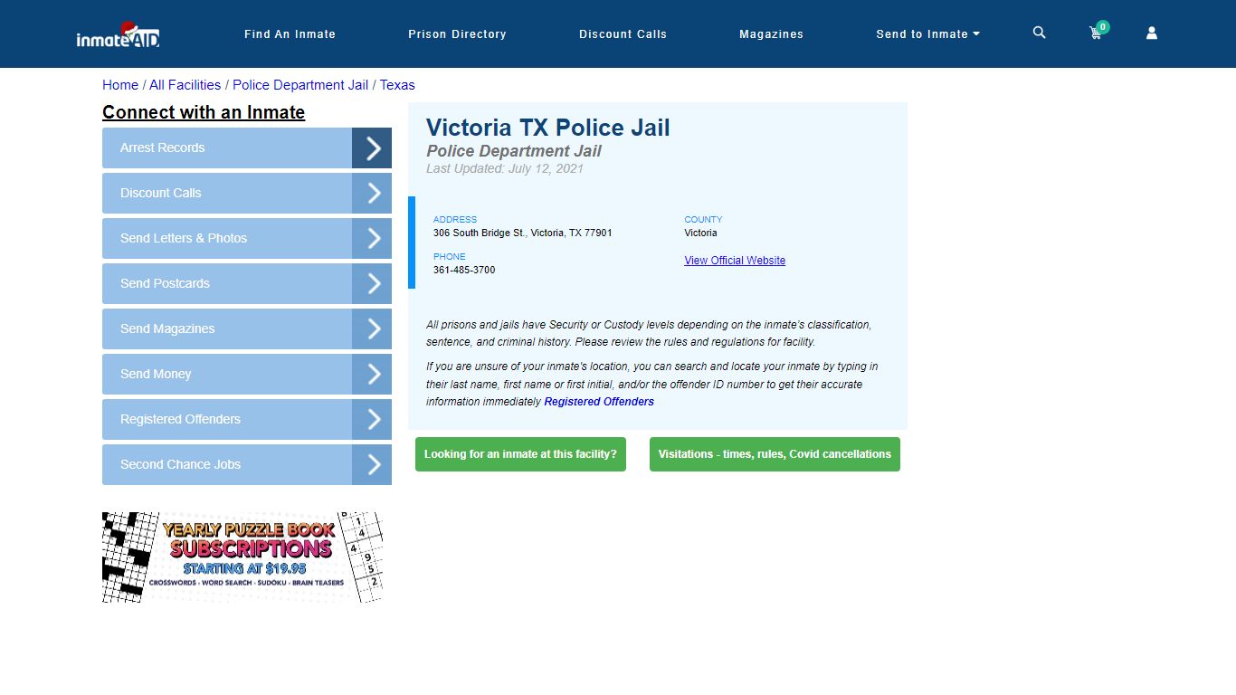 Victoria TX Police Jail & Inmate Search - Victoria, TX